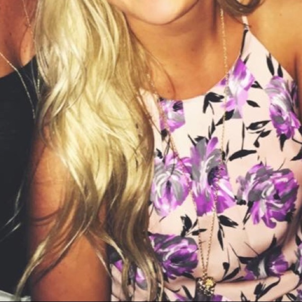 Dainty Hooligan purple floral romper